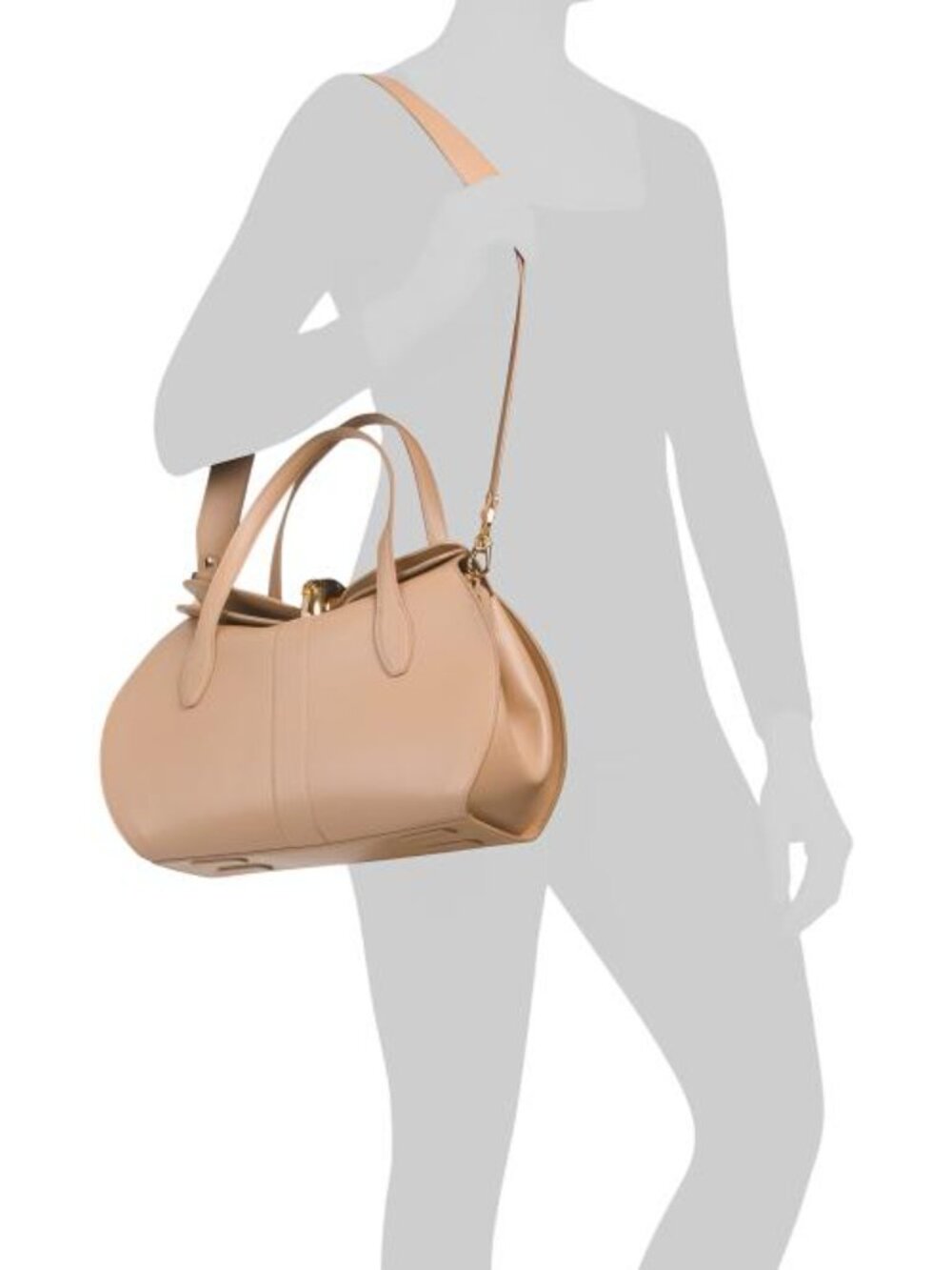 VALENTINO ORLANDI Made In Italy Leather Fold Over Top Big Hardware Crossbody - Picture 4 of 5